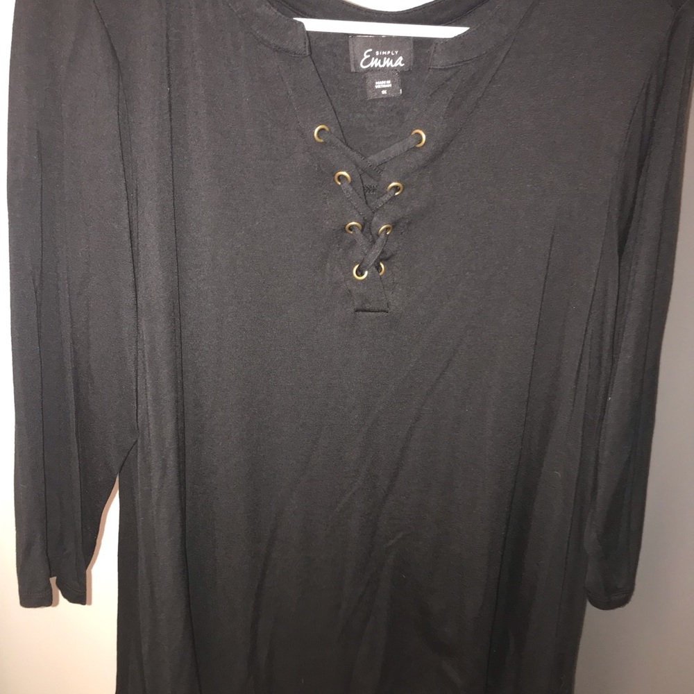 Black lace up top